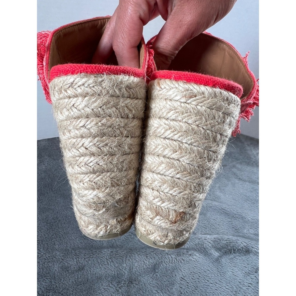 Castaner Fringe Espadrille Sandals 39/9 Red Wedge Slip On Shoes - Picture 11 of 12